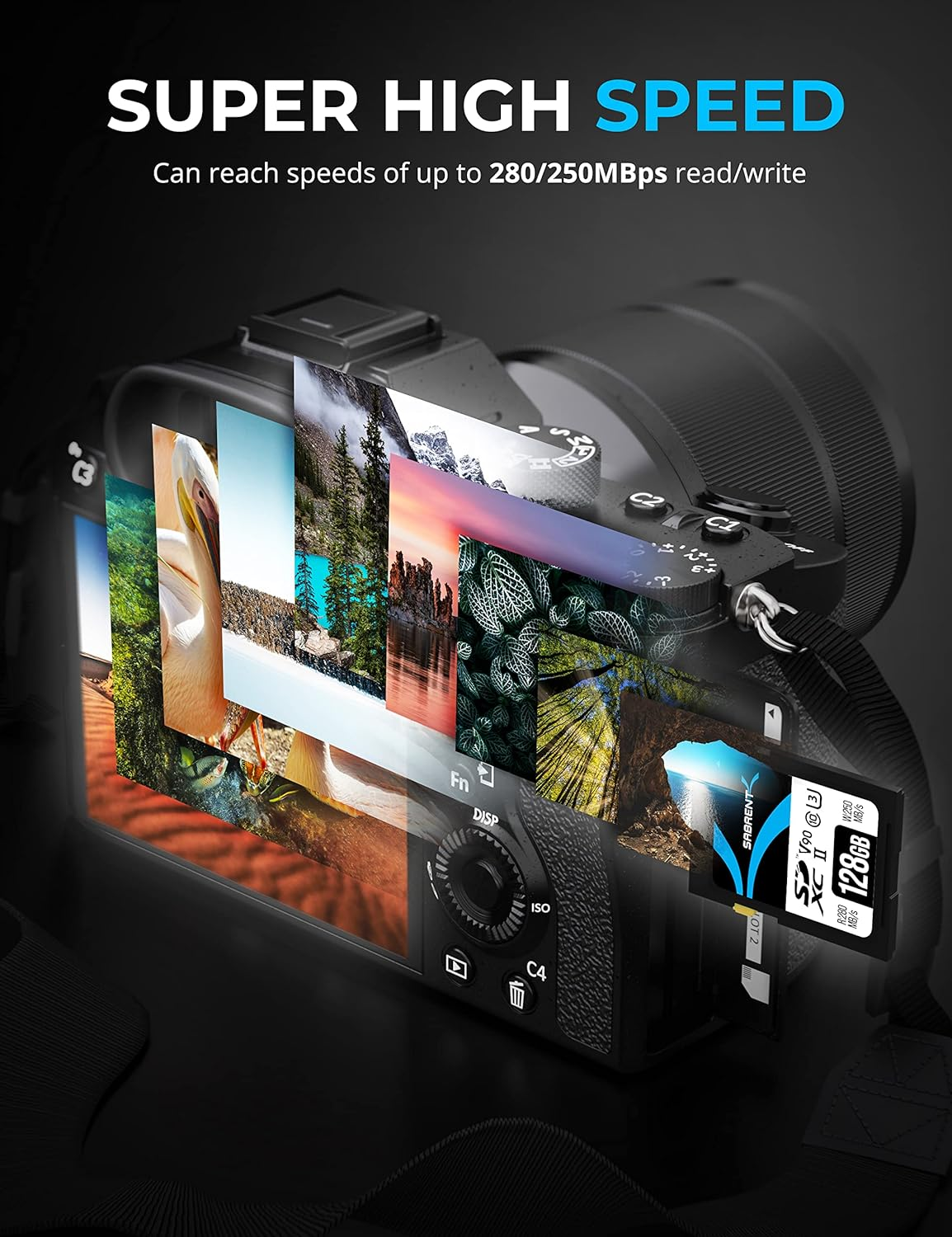 SABRENT Rocket V90 128GB SD UHS-II Memory Card R280Mb/S W250Mb/S (SD-TL90-128GB) image number 4