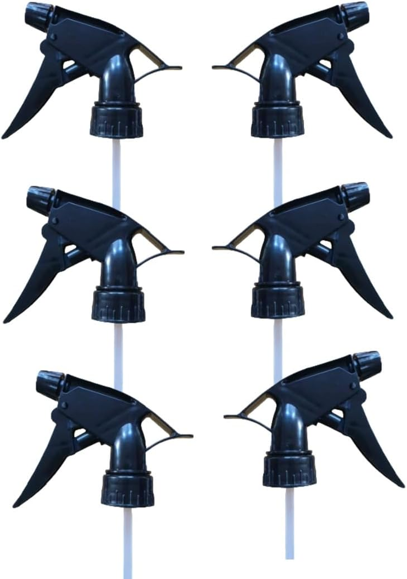 6-Pack Heavy Duty Trigger Spray Nozzles - 28-400 Compatible Replacement Spray Bottle Heads，Durable Plastic, Adjustable Length，Good Sealable Fit for Home and Garden Use image number 1