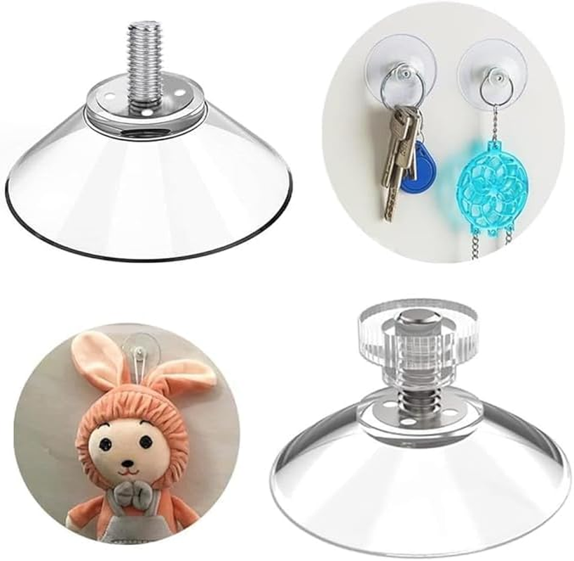 12PCS Suckers, 32Mm Transparent PVC with Screws and Nuts round Thread,Klhcduo Strong Thickening Suckers, for Windows, Bathrooms, Glass Walls, Car Shade image number 5