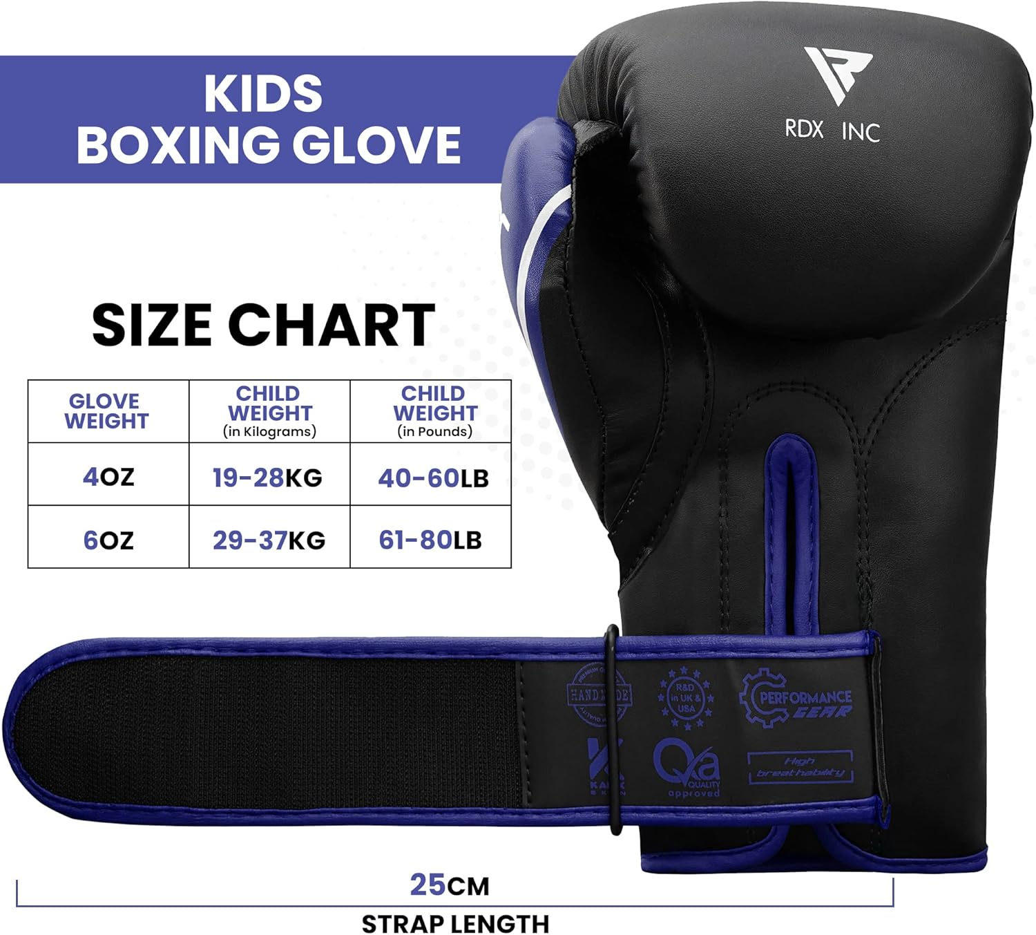 RDX Kids Boxing Gloves, 6Oz 4Oz Junior Training Mitts, Maya Hide Leather Ventilated Palm, Muay Thai Sparring MMA Kickboxing, Punch Bag Speed Ball Focus Pads Punching Workout, Youth Games Fun image number 4