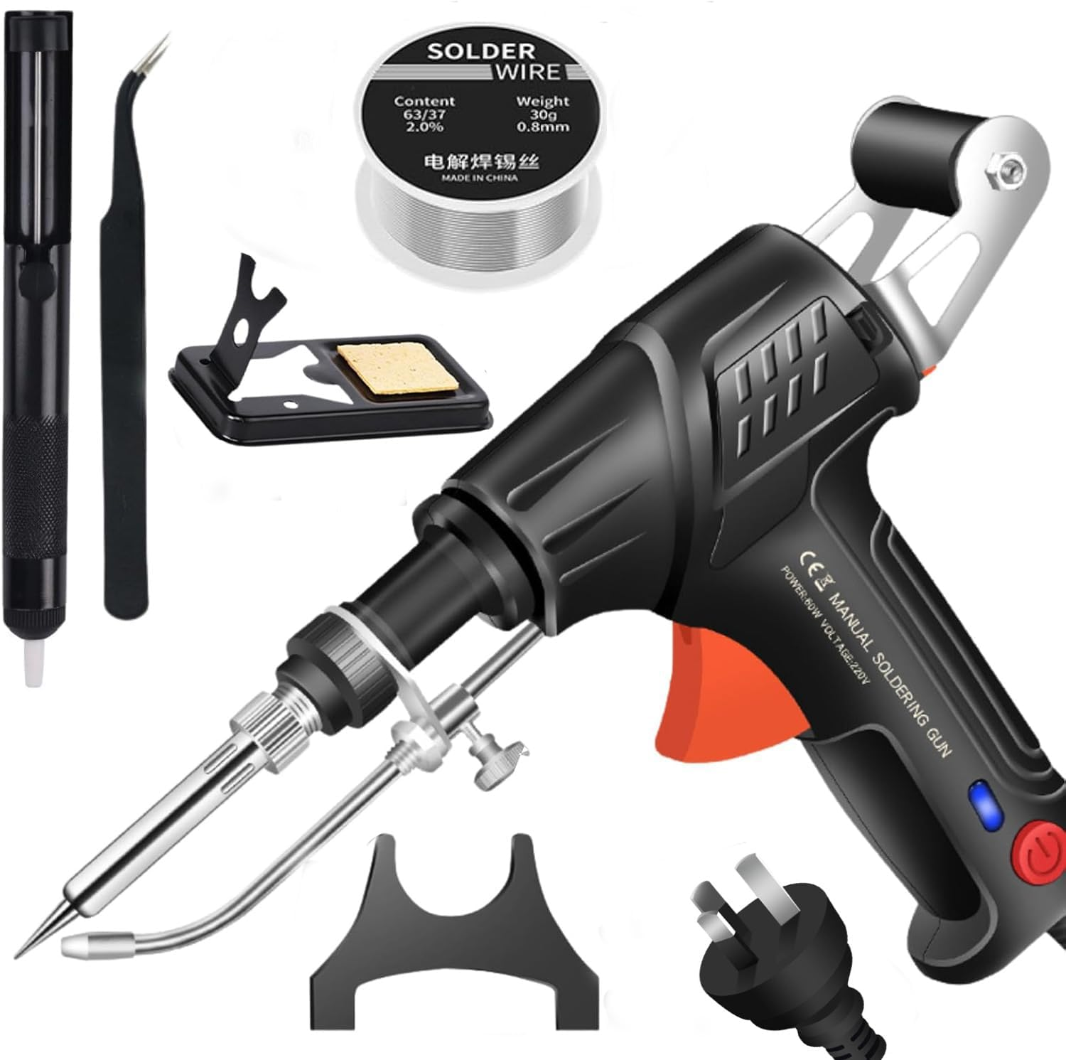 Internally Heated Industrial Laser Welding Tools, Multi-Function Soldering Iron Soldering Gun Set, 3 in 1 Handheld Industrial Laser Welding Machine Constant Temperature Fast Heating for Metal