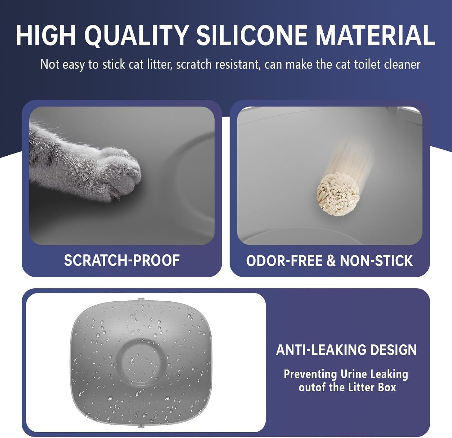 Silicone Base Support Mat for the Smart Litter Box Soft Capsule Bottom Stand, Prevents Litter Leakage