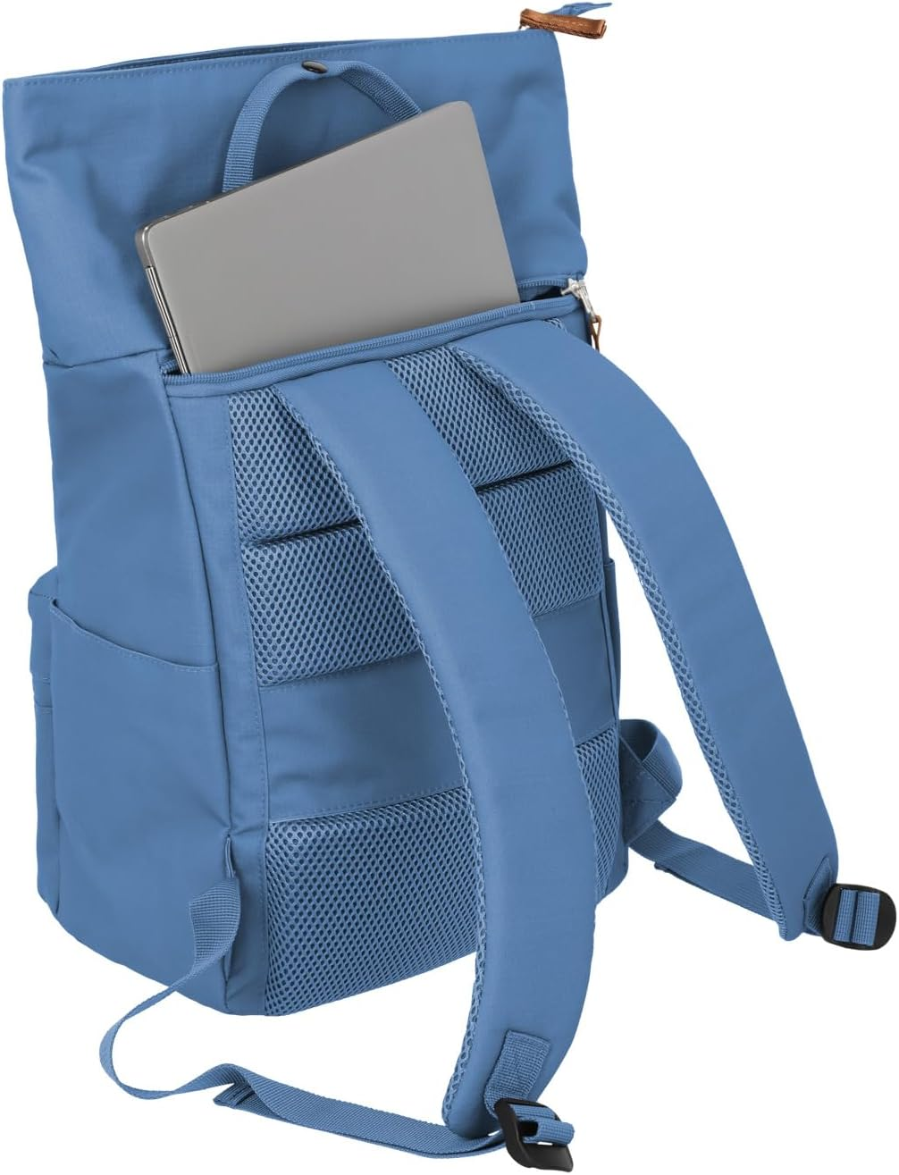 Travelite Hand Luggage Backpack, Laptop Backpack, 14 Inches, Basics Short Handle Rollup, Travel Backpack Rolltop Function - Denim image number 2