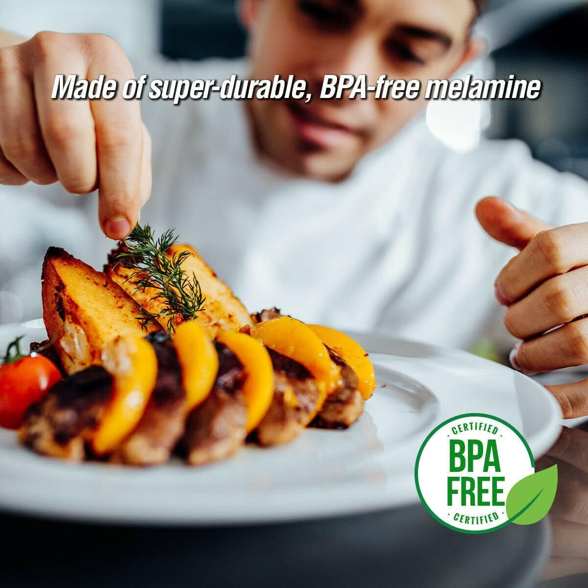 Tootoo 6PCS Melamine Plates round Lightweight Durable Strong 25Cm image number 4