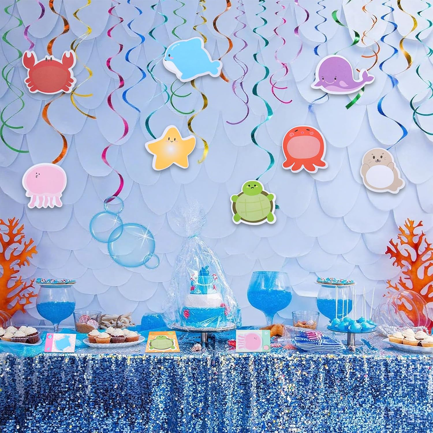 32 Pack Ocean Animal Sticky Notes, Total 640 Sheets 8 Styles Self-Stick Sea Animals Shaped Sticky Note Pads Bulk, under the Sea Removable Self Adhesive Memo Pad (32Pc Sea Animal) image number 4