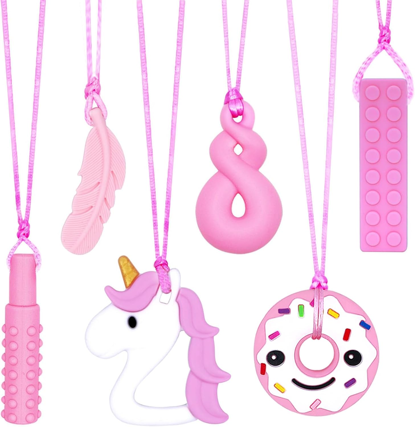 Chew Necklace for Kids & Adults | Sensory & Teething Relief | Safe Silicone | 6 Designs | Autism & ADHD Support image number 1