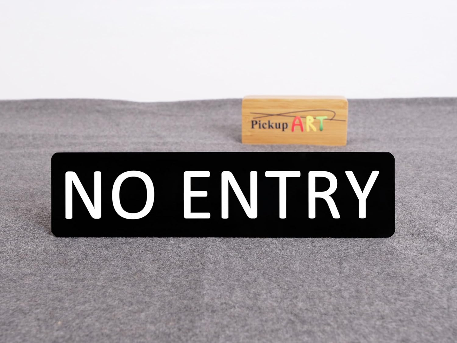 NO ENTRY Sign Self Adhesive Plaque Decal Home Sign (Style 3, 20X80Mm) image number 2