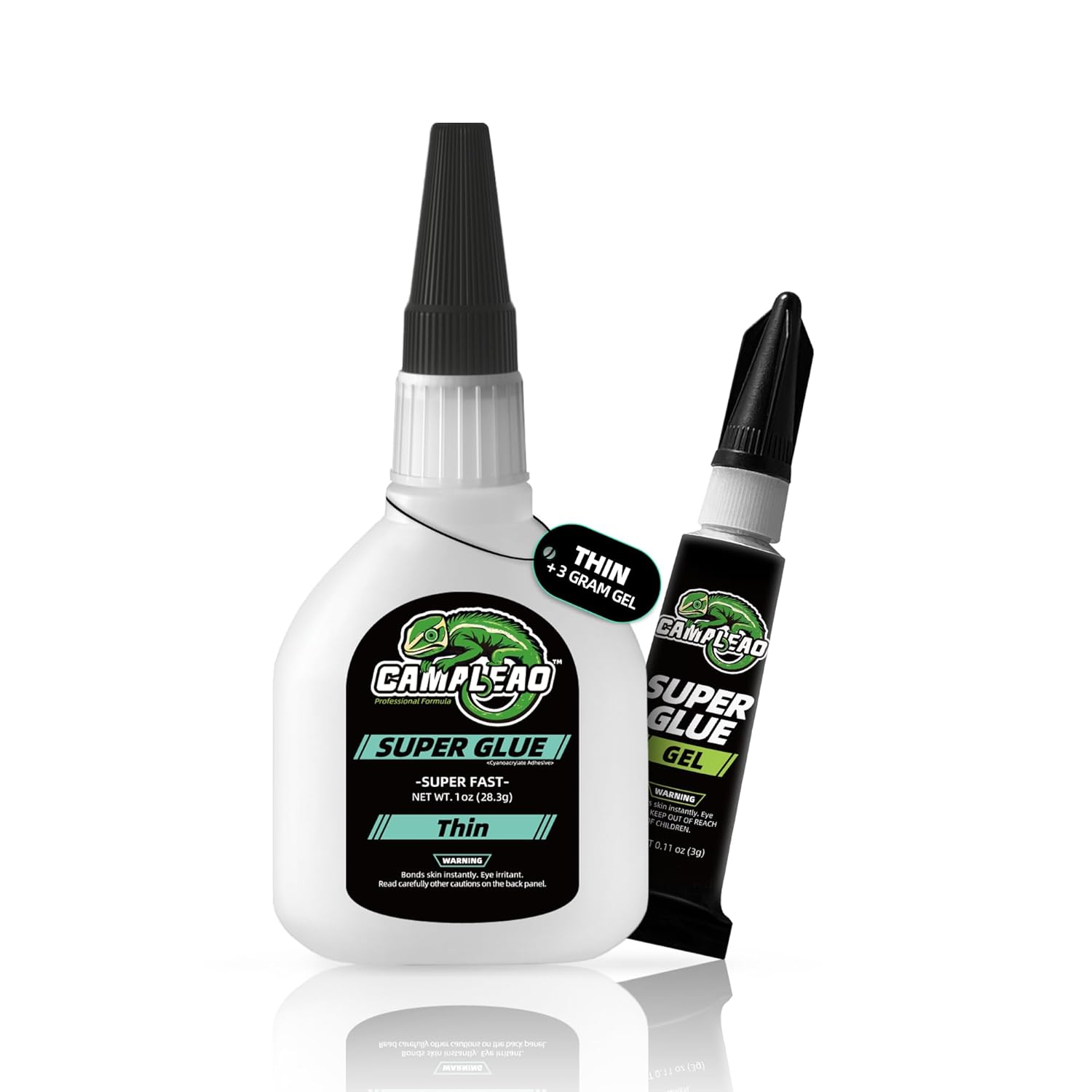 CAMALEAO Thin Super Glue, 4.6 Oz Super Fast Cyanoacrylate (CA) Glue, Extra Caps and Microtips, 2610 PSI High Strength Instant Adhesive for Plastic, Wood, Fast Bonding, General Home Repair image number 4