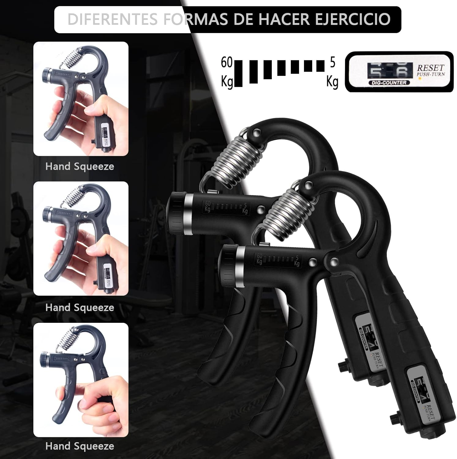 Spardar Electronic Counting Grip Strengthener with Double Spring, 5-165 Kg Adjustable Forearm Exerciser, Advanced Gripper for Strength/Recovery/Knuckle Training for Men and Women image number 4