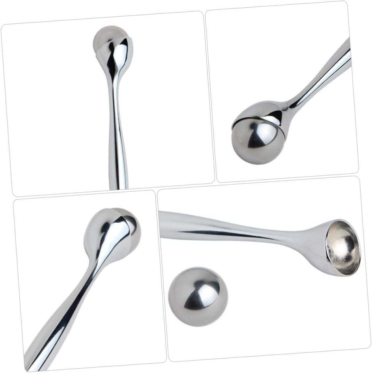 FRCOLOR Stainless Steel Eye Massage Spoon Replaceable Roller Ball Eye Cream Applicator Face Cream Applicator Wand Reduces and Crow&rsquo;S Feet Portable Household Tool for Travel image number 3