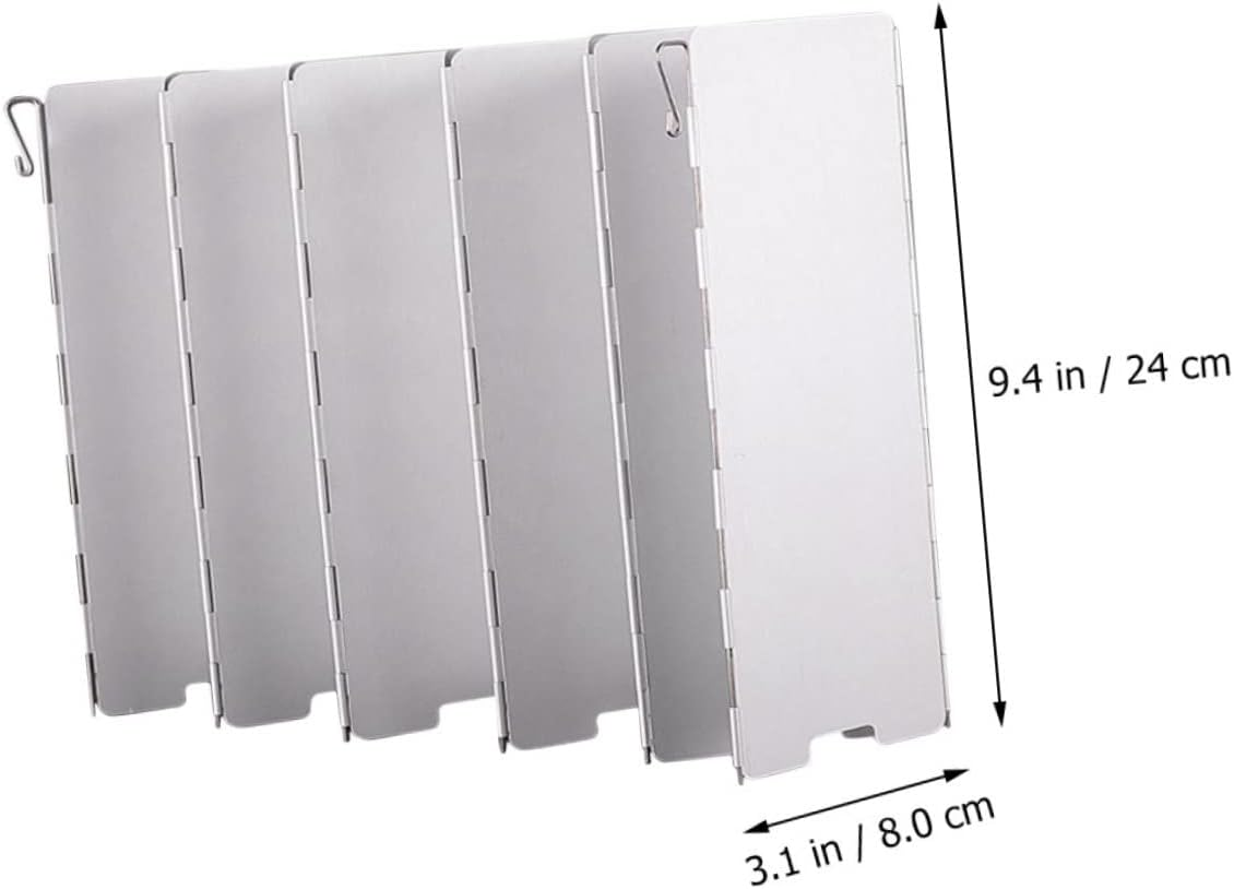 Folding Camp Stove Wind Screen 12Pcs Aluminum Alloy Outdoor Burner Windshield Lightweight Portable Camping Cooker Windscreen for Bbq Picnic Use image number 6