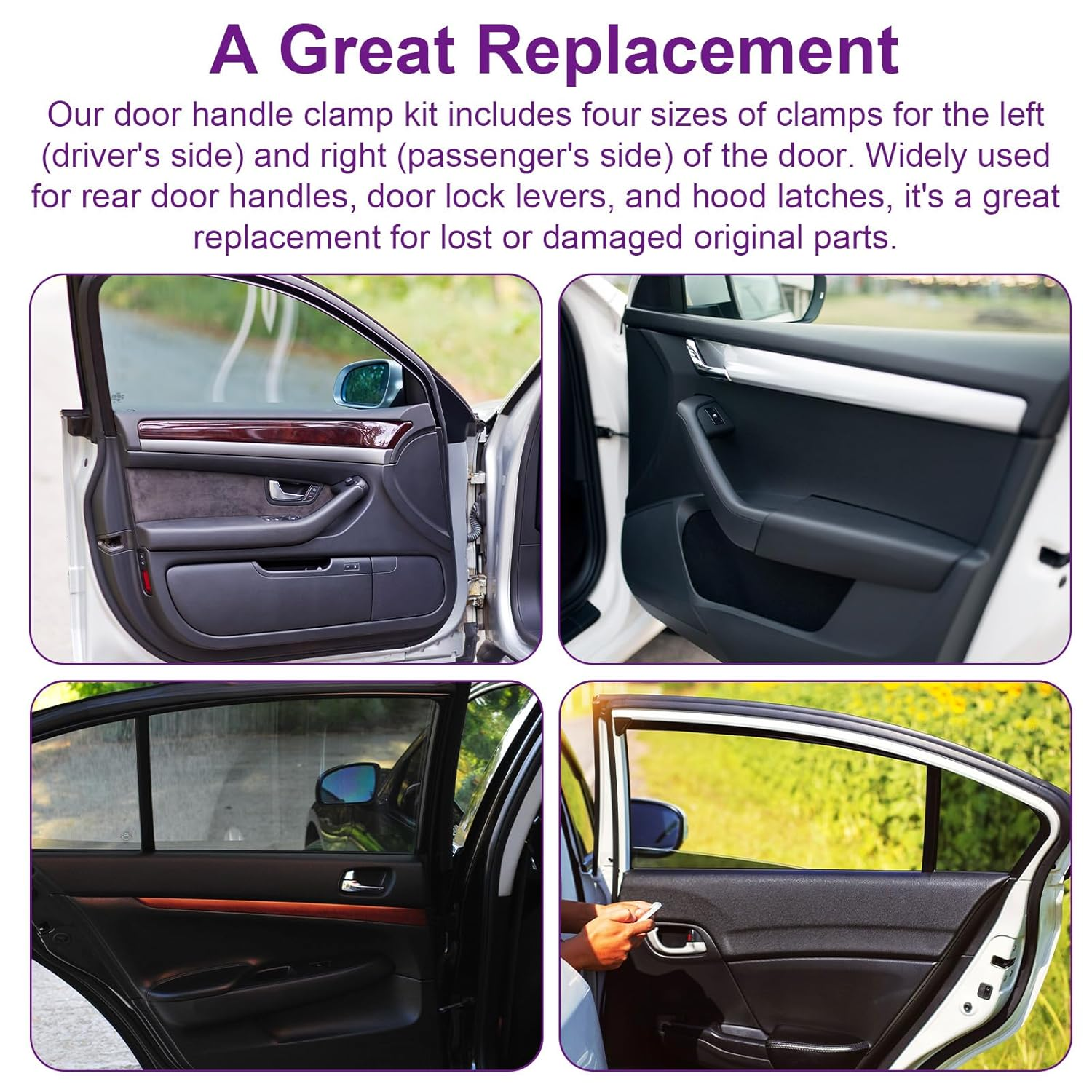 120Pcs Car Door Lock Rod Clips Kit, 4 Sizes Universal Lock Rod Clips with Storage Box for Car Left and Right Door Handle Compatible with Most Vehicles image number 1