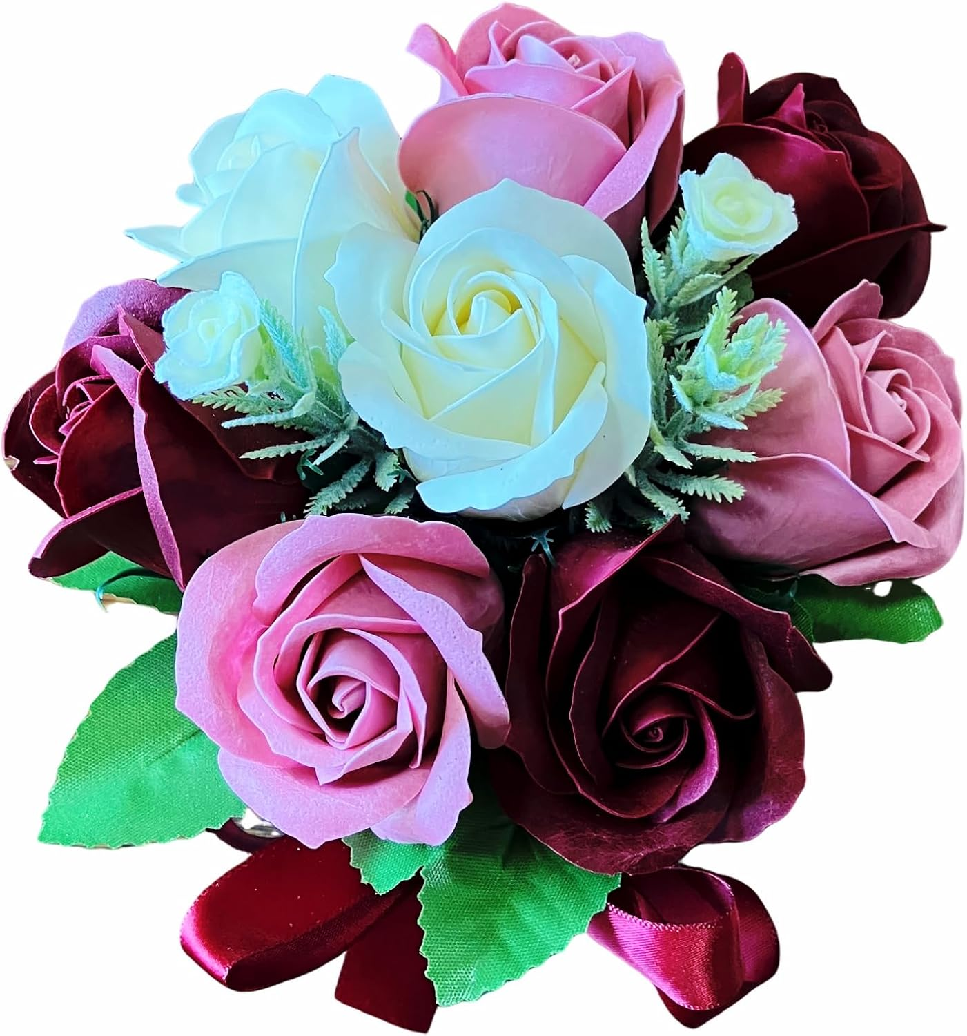 Q-FLA 786167 Soap Flower Bath Salt, Arrangement, MG, Romantic Mauve Gift, Gift image number 1