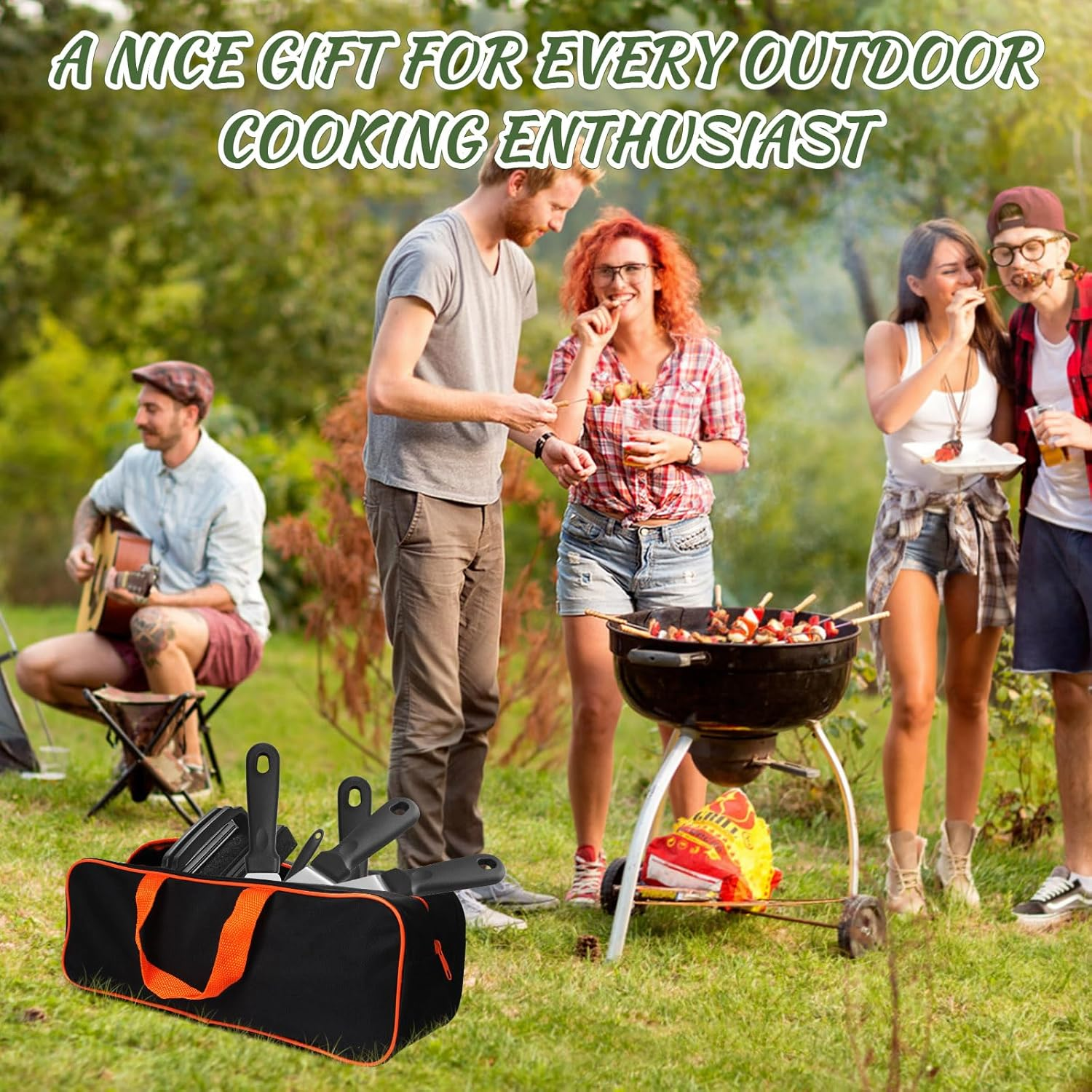 20PCS Griddle Accessories Kit, Flat Top Grill Accessories Set for Blackstone and Camp Chef, Grill Spatula Set with Enlarged Spatulas, Basting Cover, Lron Smash Burger Press for Outdoor Barbecue image number 5