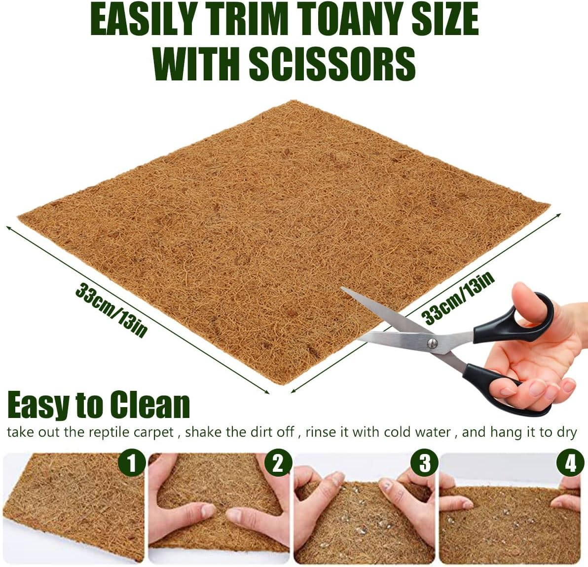 Abizarch 10Pcs Chicken Nesting Pads 13"X13", Natural Coconut Palm Hens Nest Bedding Mats,Multifunctional Chicken Nesting Box Liners for Hen Laying Eggs, Chicken Coop Accessories