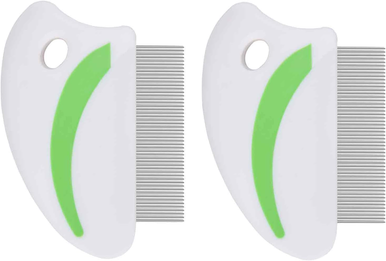 2 Pack Flea Lice Comb, Stainless Steel Dog Cat Grooming Combs with Rounded Teeth, Professional Pet Tear Stain Remover, Dematting Tool for Small, Medium & Large Pets image number 4