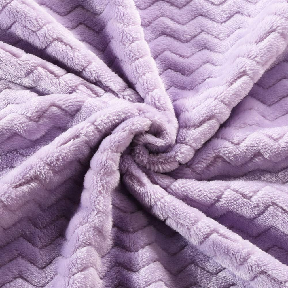 CREVENT 76X102Cm Light Cozy Plush Fluffy Warm Fleece Stroller Blanket for Girl Infant Toddler Crib Cot Stroller (Wave Lanveder)