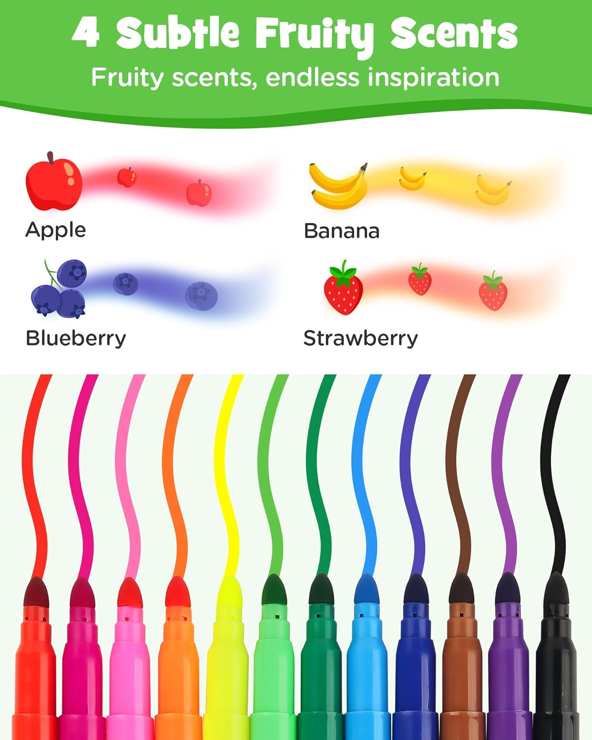 D-Fantix 12 Packs Fruit Scented Washable Markers for Kids Toddlers, 144 Count Coloring Markers Set, Bulk Art Supplies, Back to School Supplies, Gifts for Party Favors, Classroom Prizes, Donations image number 5
