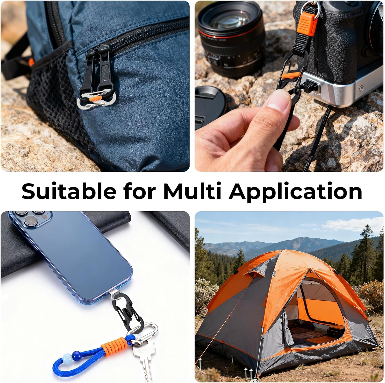 6Pcs anti Theft Clip Built-In Lock Buckle Security Fasteners, Backpack Zipper Lock, Quick Disconnect Clip - Key Holder Add-On, Theft Deterrent Bag Accessories for Travel, School Outdoor image number 3