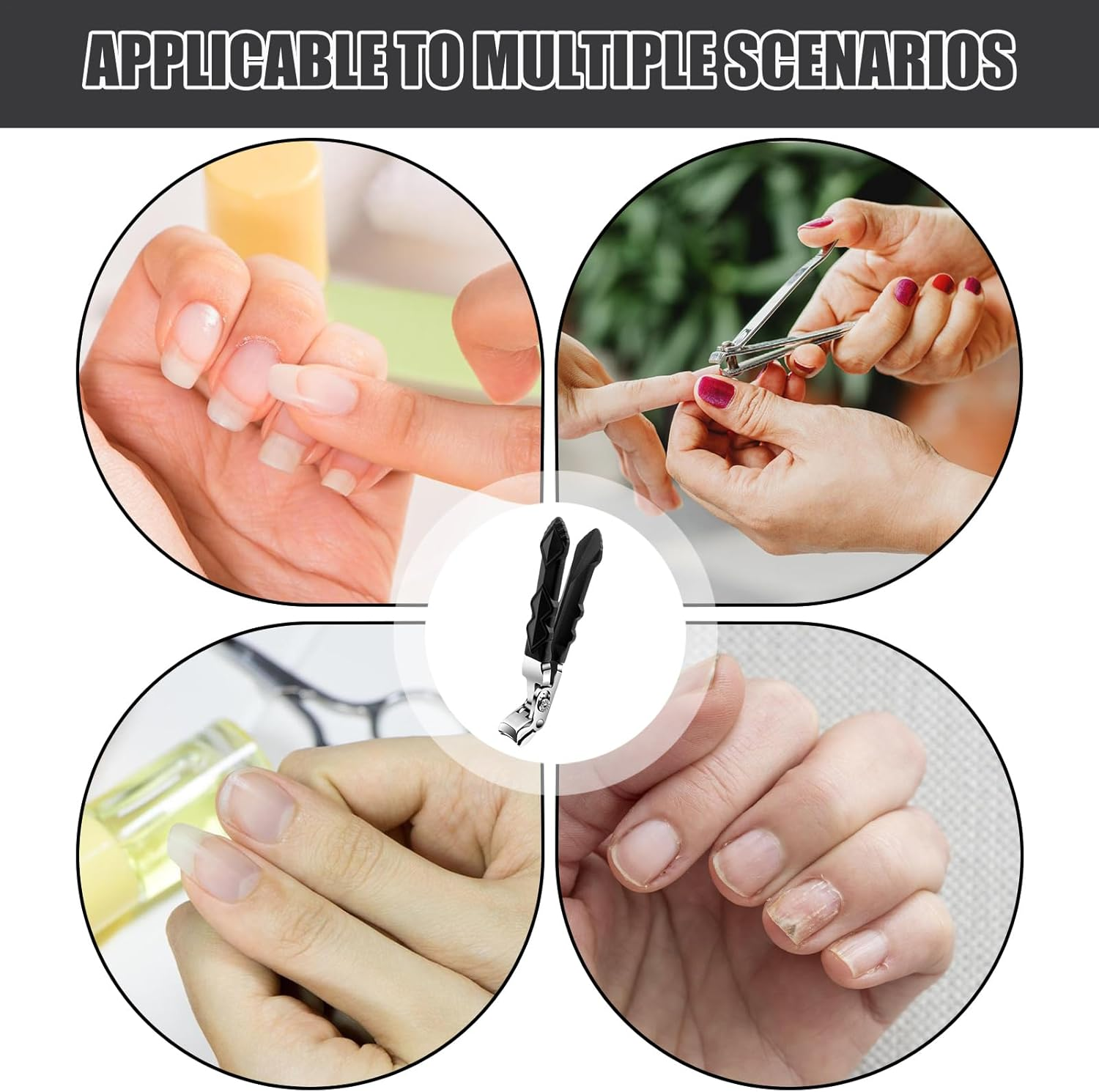 Angled Nail Clipper, Ergonomic Long Handle Nail Edge Trimmer Cutter Clipper, Cutting Clippers Professional Manicure Tool Cutter for Seniors Men Women