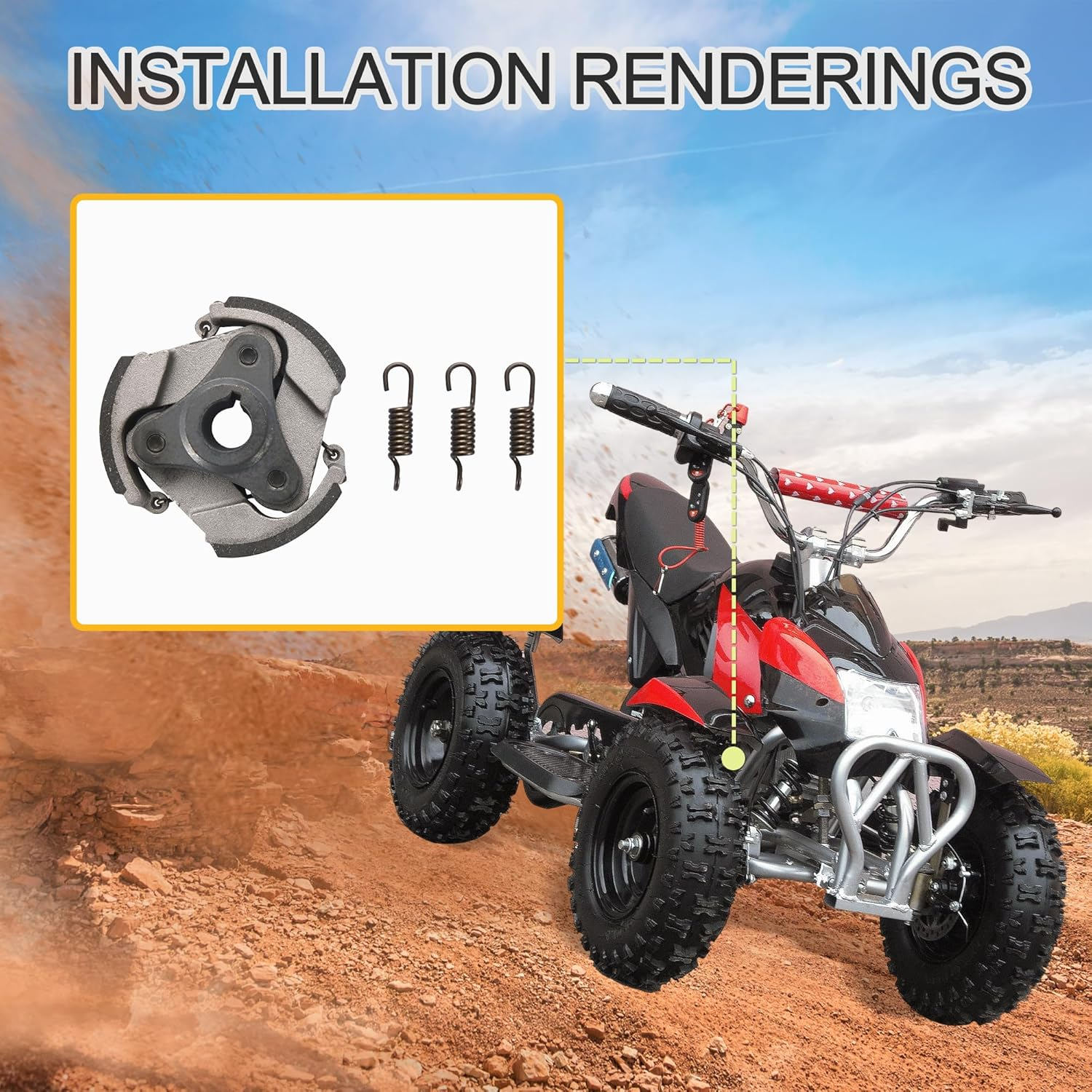 GOOFIT 6 Teeth Gearbox Heavy Clutch Pad Replacement for 2 Stroke 47Cc 49Cc 50Cc 53Cc Pocket Coolster Mini Dirt Bike Crosser ATV Quad