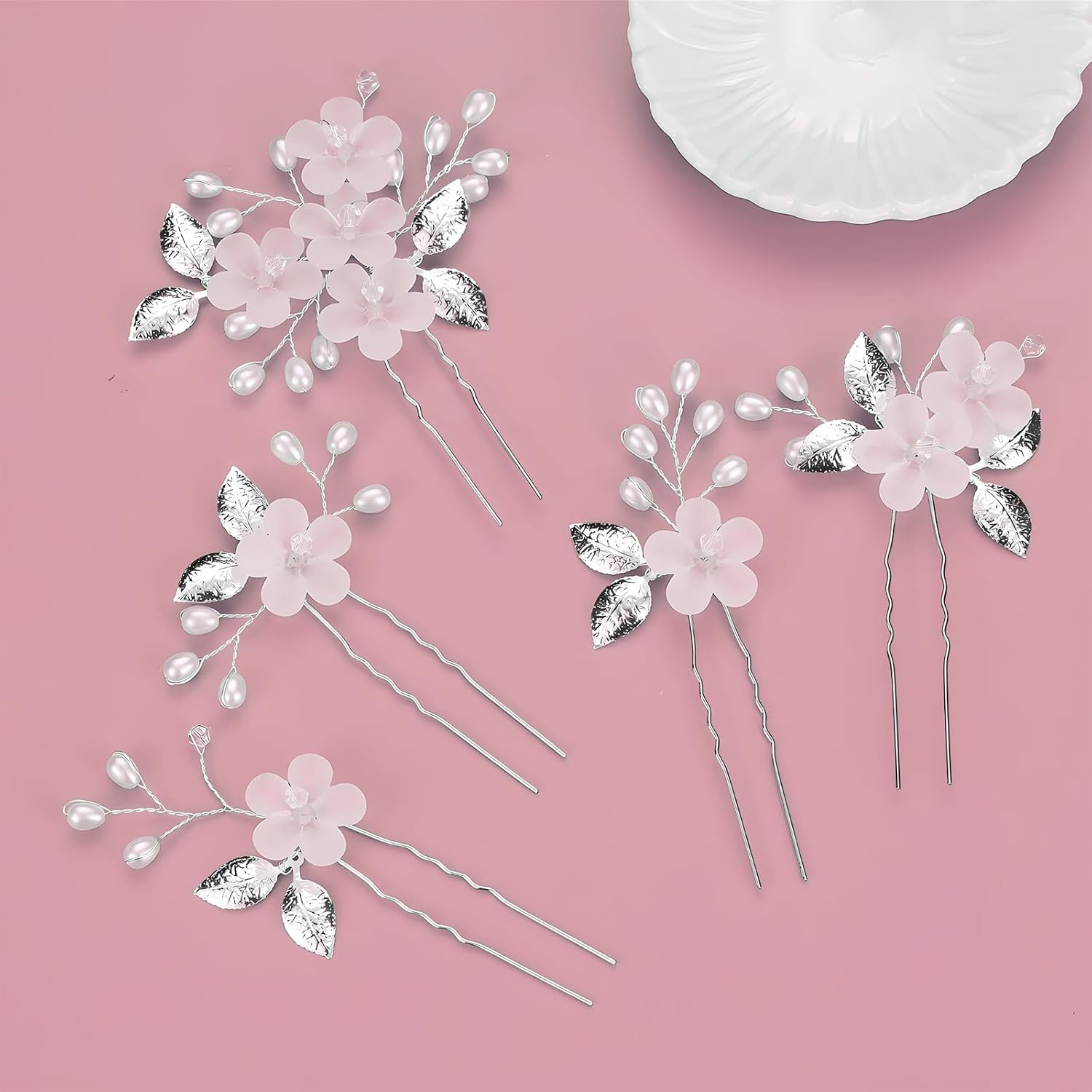 Xlwen Pack of 5 Bridal Hair Accessories, Wedding Hair Pins, Perfect for the Bride, Bridesmaid or Flower Girl image number 5