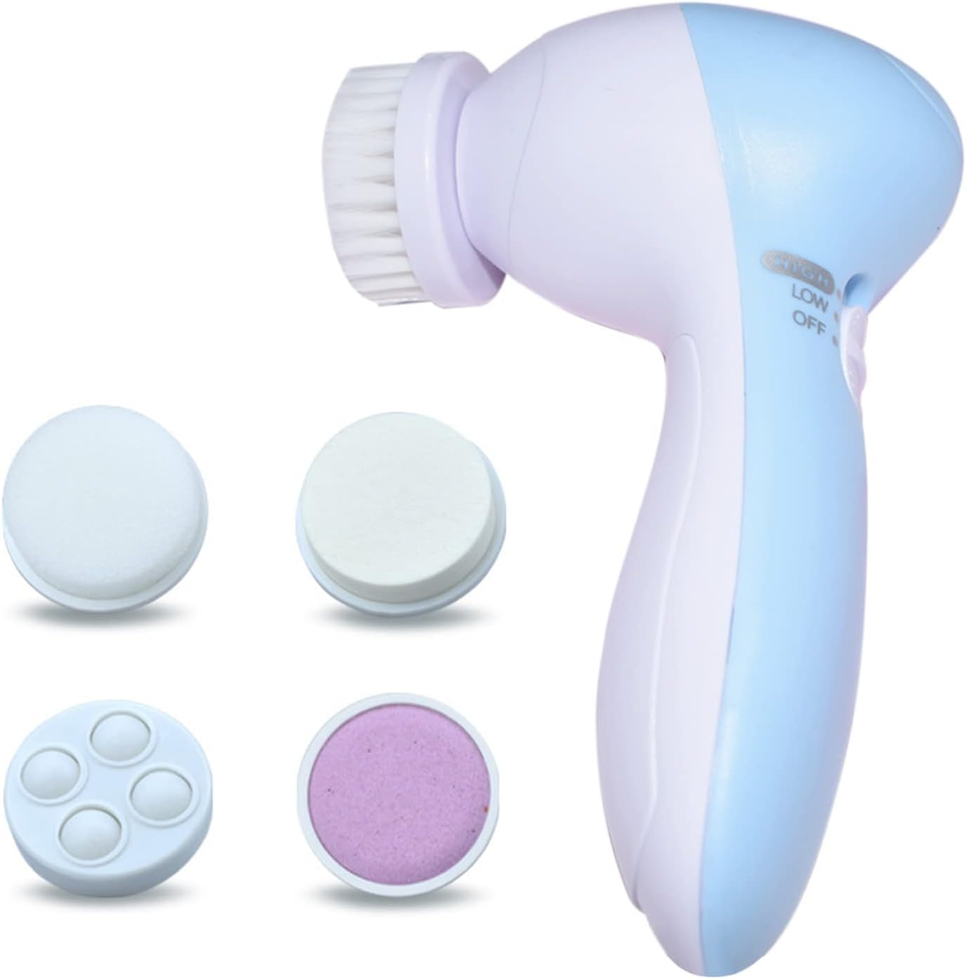 5 in 1 Electric Face Brush Facial Cleansing Brush Face Washing Device Handheld Facial Cleaner Battery Powered Makeup Removal Tool BBZY image number 5