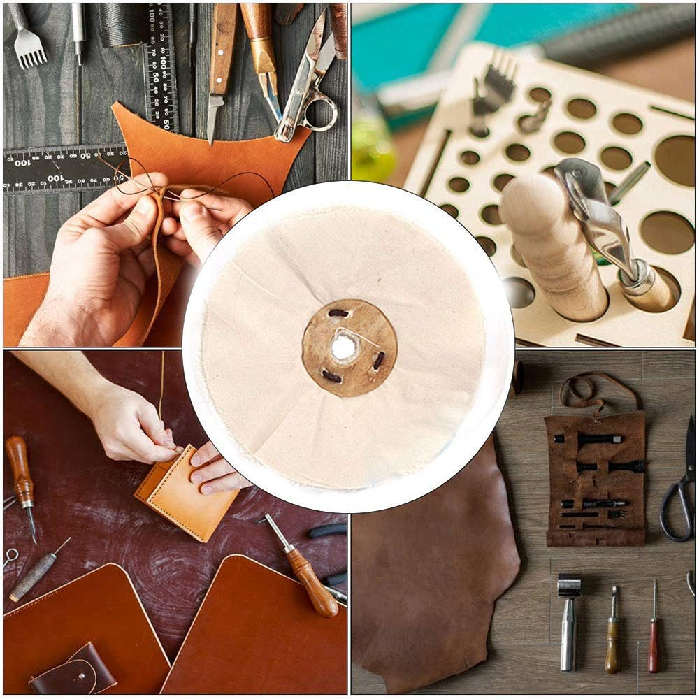 Cotton Polishing Wheel, Professional Buffing Wheel Pad Mop Kit for Cleaning, Grinding and DIY - 150Mm image number 1