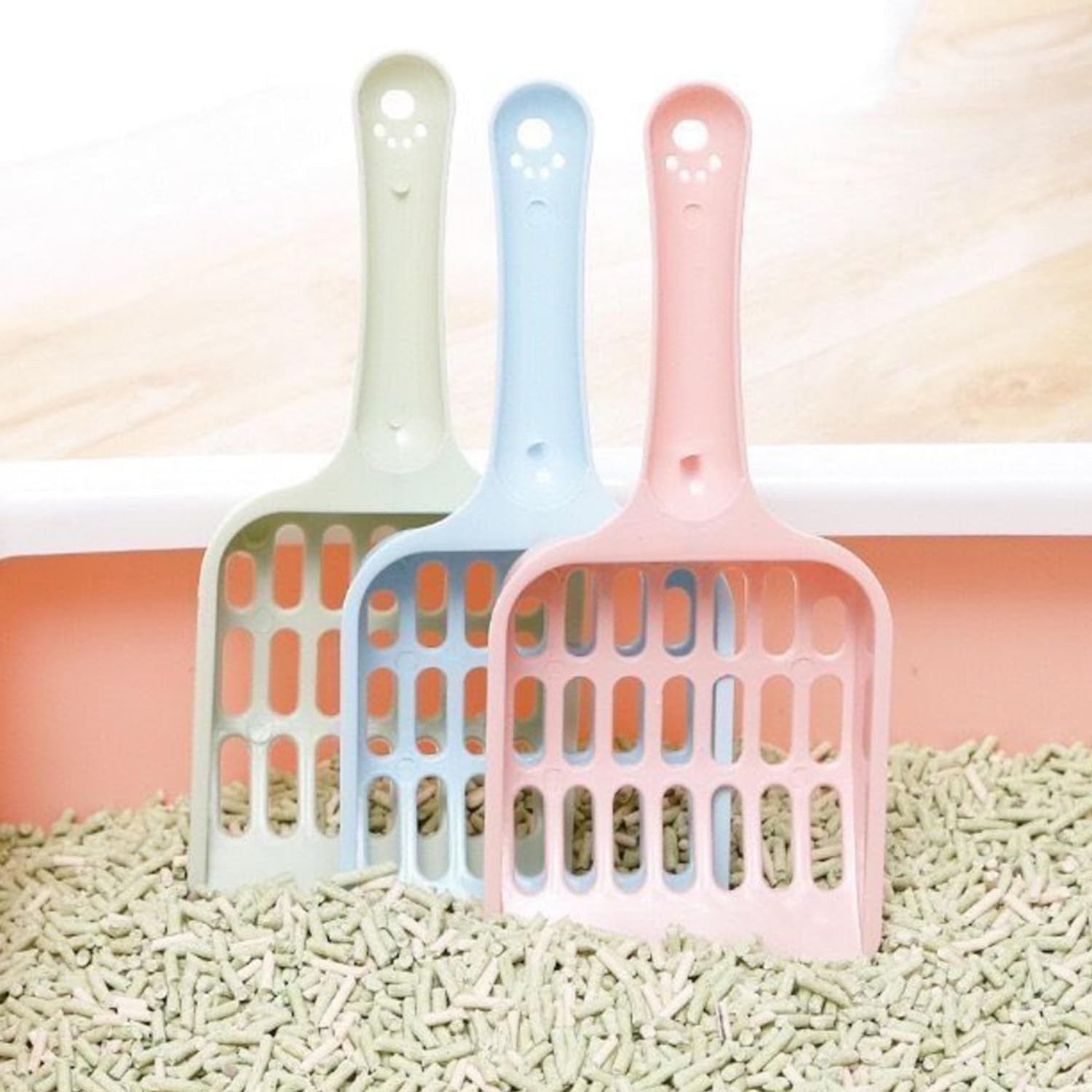 BIFHIG 4 Pieces Cat Litter Scoop, Plastic Cat Poop Scoop, Grid Cat Shovel, Pet Cleaning Agent image number 2