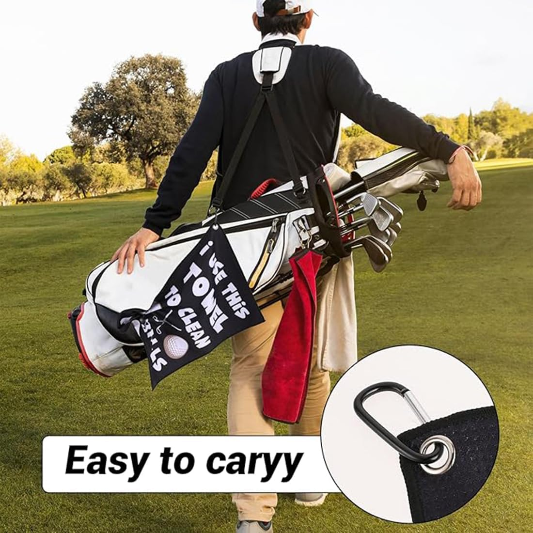 Microfiber Golf Towel, Funny Golf Towel Set with Club Groove Cleaner Brush, Golf Accessories Golf Equipment Funny Gifts for Men Women Golf Lovers image number 4