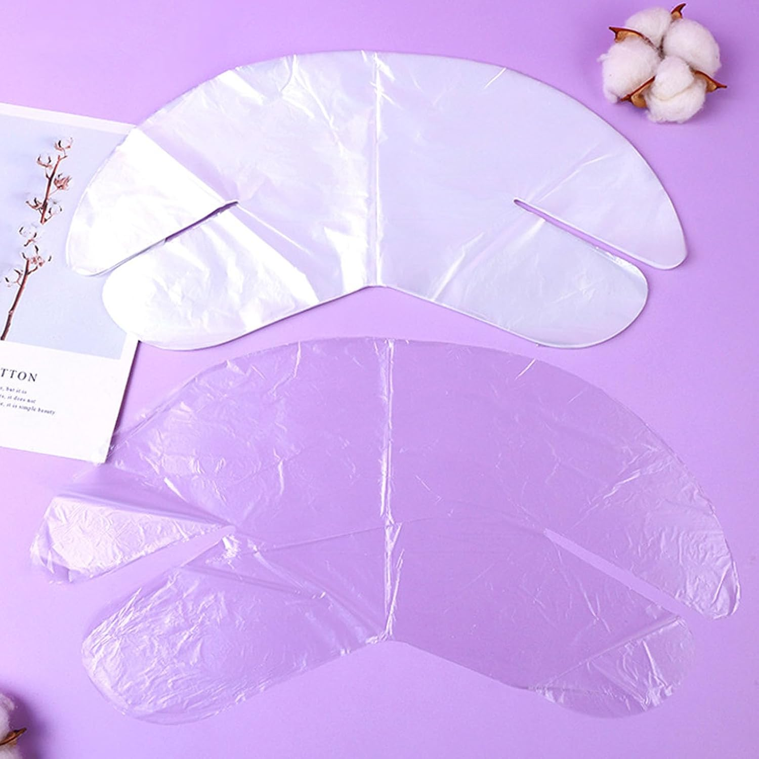 Disposable Plastic Wrap Face Pack Paper, 200Pcs Plastic Neck Mask Transparent Neck Sheet Beauty DIY Moisturizing Locking Film Beauty Skin Care Facial Face Pack Sheet