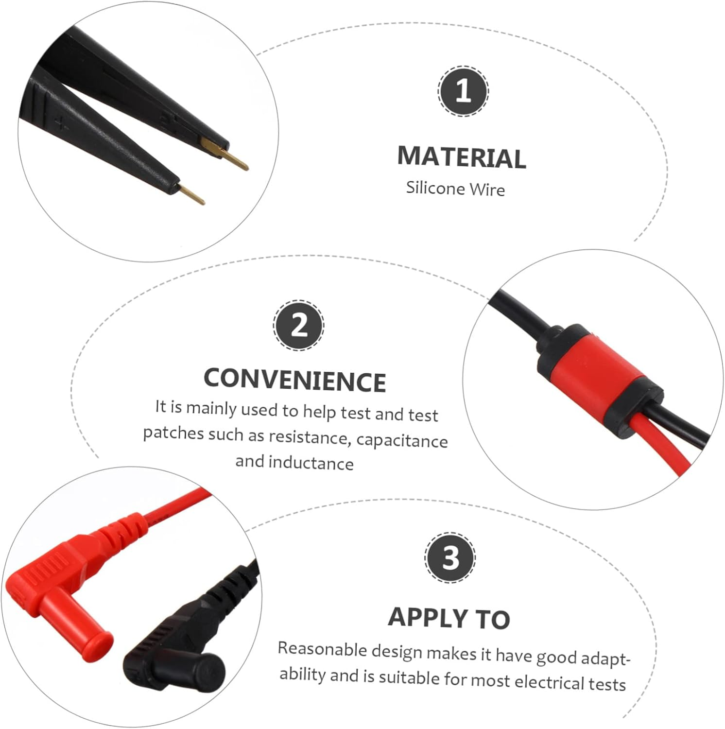 OSALADI 2 Sets Capacitance and Inductance Test Leads Wire Test Probe for Multimeter Tester Needle Automotive Voltage image number 3