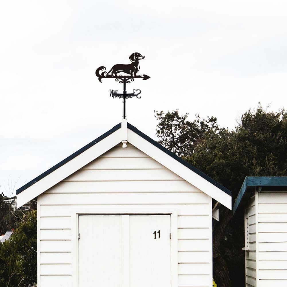 SUPERDANT Dog Weather Vane Dachshund Weathervanes for Roof Mount Animal Metal Weather Vane for the Garden Dog Wind Direction Indicators for Farmhouse Yard Outdoor Barn Sheds Patio Decoration image number 1