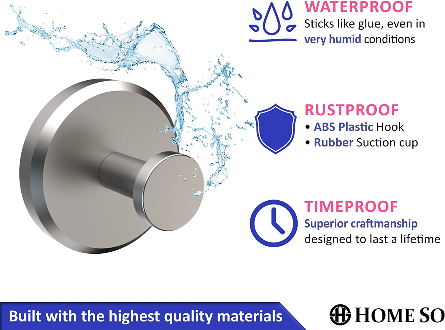 HOME so Robe Hooks Brushed Nickel 2Pk image number 1