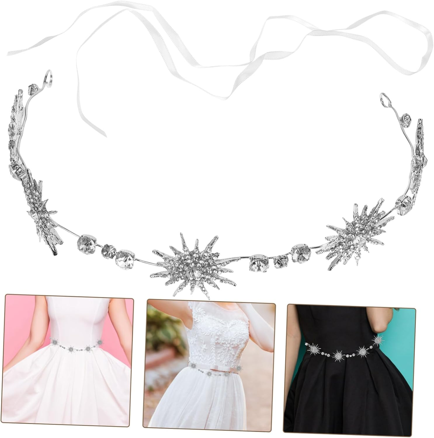 LALAFINA Wedding Waist Chain Jewelry Star Chain Belt Bridal Sash for Wedding Dress Accessory Party Occasion image number 5