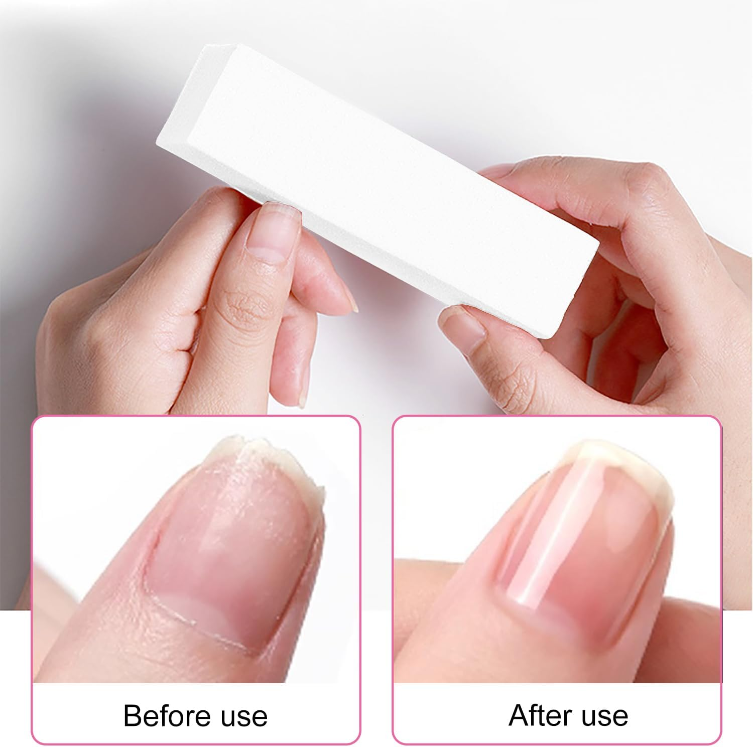 Icovalescent 10 Pieces Nail Buffer Block, Square Nail Buffer Sponge Buffer Professional for Home Beauty Salons Gel Nails (White) image number 5