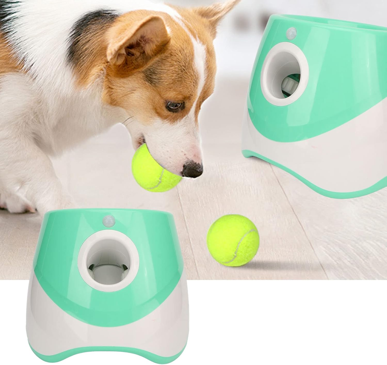 Automatic Ball Launcher for Small and Medium Dogs with Adjustable Launch Distances Rechargeable 3 Modes Interactive Pet Ball Thrower Indoor Outdoor Tennis Ball Thrower image number 1