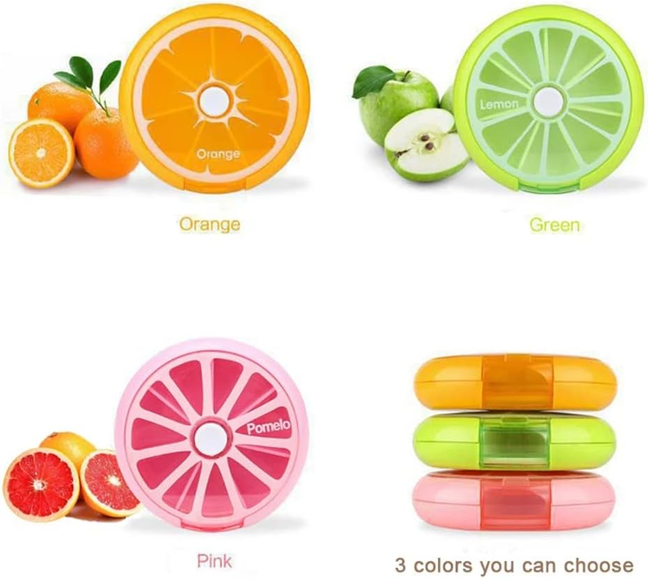 Weekly 7 Day Pill Organiser Case Box Tablet Medicine Dispenser Holder Roundfruit #Pink image number 1