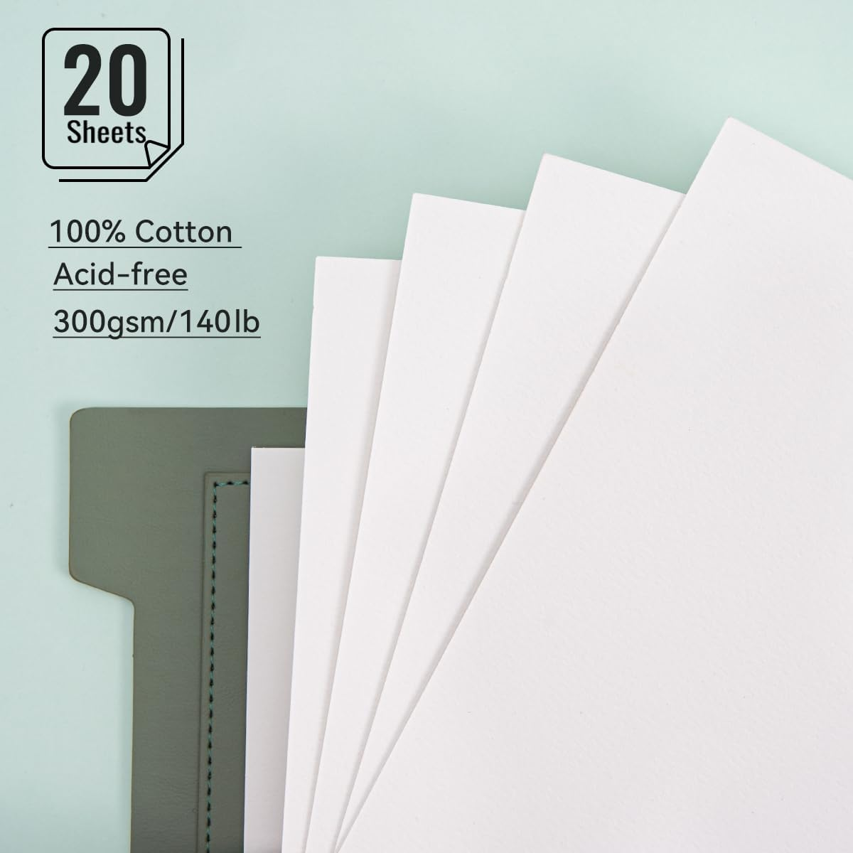 LIGHTWISH Watercolor Sketchbook,100% Cotton Acid Free Watercolor Journal,300Gsm/140Lb Hot Press Watercolor Paper for Artists,Adults,Students,20 Sheets,9.25 * 6.3 Inches image number 1