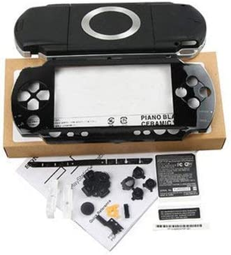 OSTENT Full Housing Repair Mod Case + Button Replacement Compatible for Sony PSP 1000 Color Black