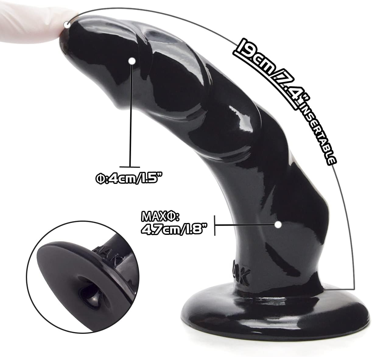 FAAK Volador Realistic Curved Dildo with Basic Strap-On Harness,G Spot Orgasm Dildo Kit,Prostate Stimulation Anal Sex Toy Set,7'' Insertable Dildo for Couples Game and Solo image number 2