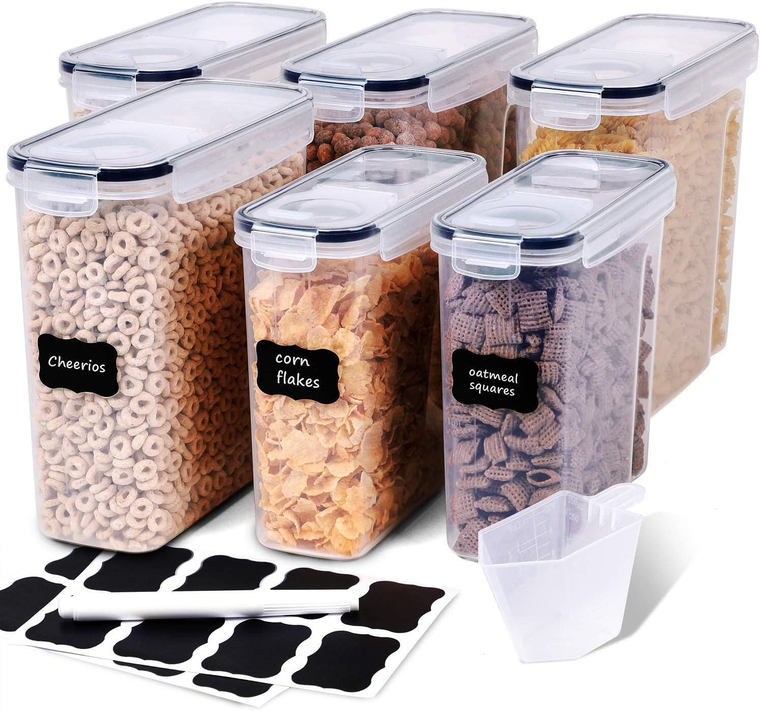 FOOYOO Cereal Containers Storage Set - 4 Piece Airtight Large Food Storage Containers(135.2Oz), BPA Free Dispenser Plastic Cereal Storage Containers