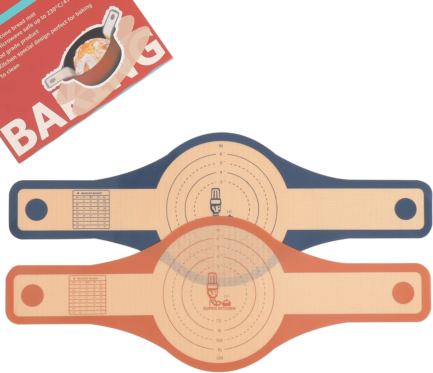 Folksy Super Kitchen 2 Pcs Extra Wider Silicone Bread Sling for Dutch Oven,Non-Stick Silicone Bread Baking Mat for Sourdough,Silicon Dough Lifter Liner with Longer Handles(22.6 * 8.3 Dark Gray,Black)&hellip;