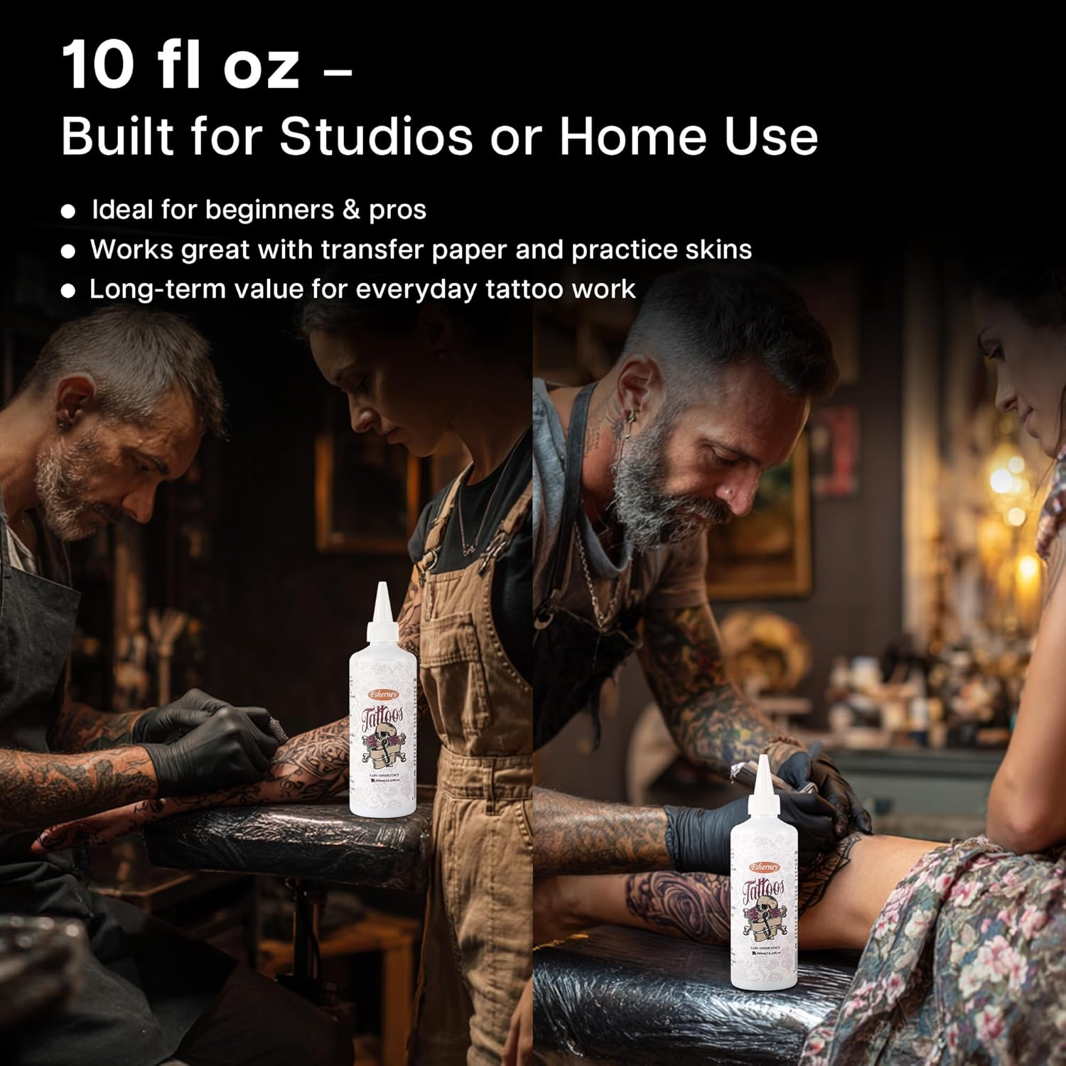 VRAIKO Fsherney Tattoo Transfer Gel, 300Ml Large Tattoo Stencil Gel Cream, Skin-Friendly & Fast-Drying Transfer Solution for Clear & Long-Lasting Designs, Clean and Easy Application image number 2