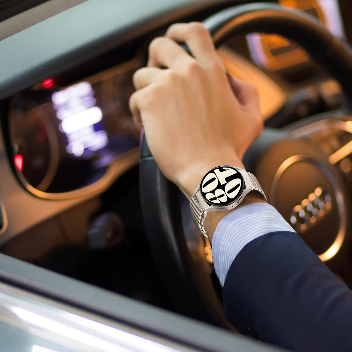 Milanese Band for Samsung Galaxy Watch 7/FE/6/5/4 40Mm 44Mm/Galaxy Watch 6 Classic 47Mm 43Mm/Galaxy Watch 5 Pro 45Mm/4 Classic 46Mm 42Mm Women/Men,Mesh Magnetic Loop Strap,No Gap Metal Correa image number 5