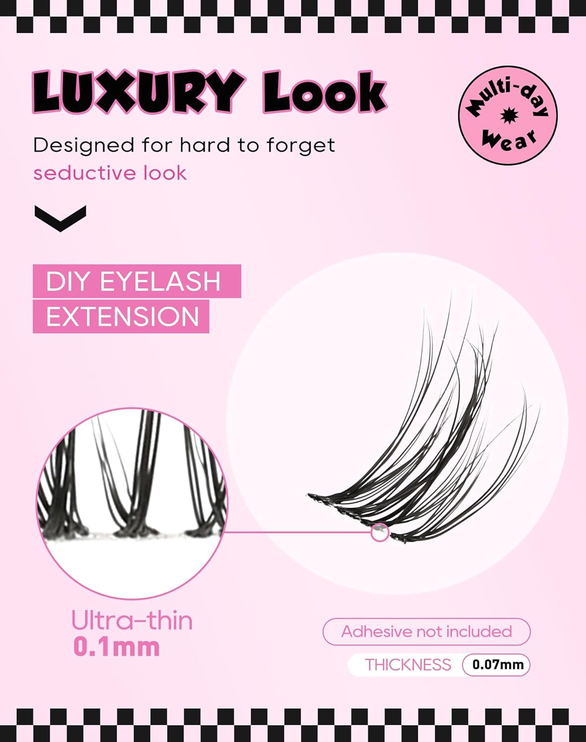 Individual Lashes Cluster Natural Mink Cluster Lash Extensions Small Half Lashes Wispy 3/4 False Eyelashes DIY Lash Extension at Home 7 Pairs DY20 image number 3