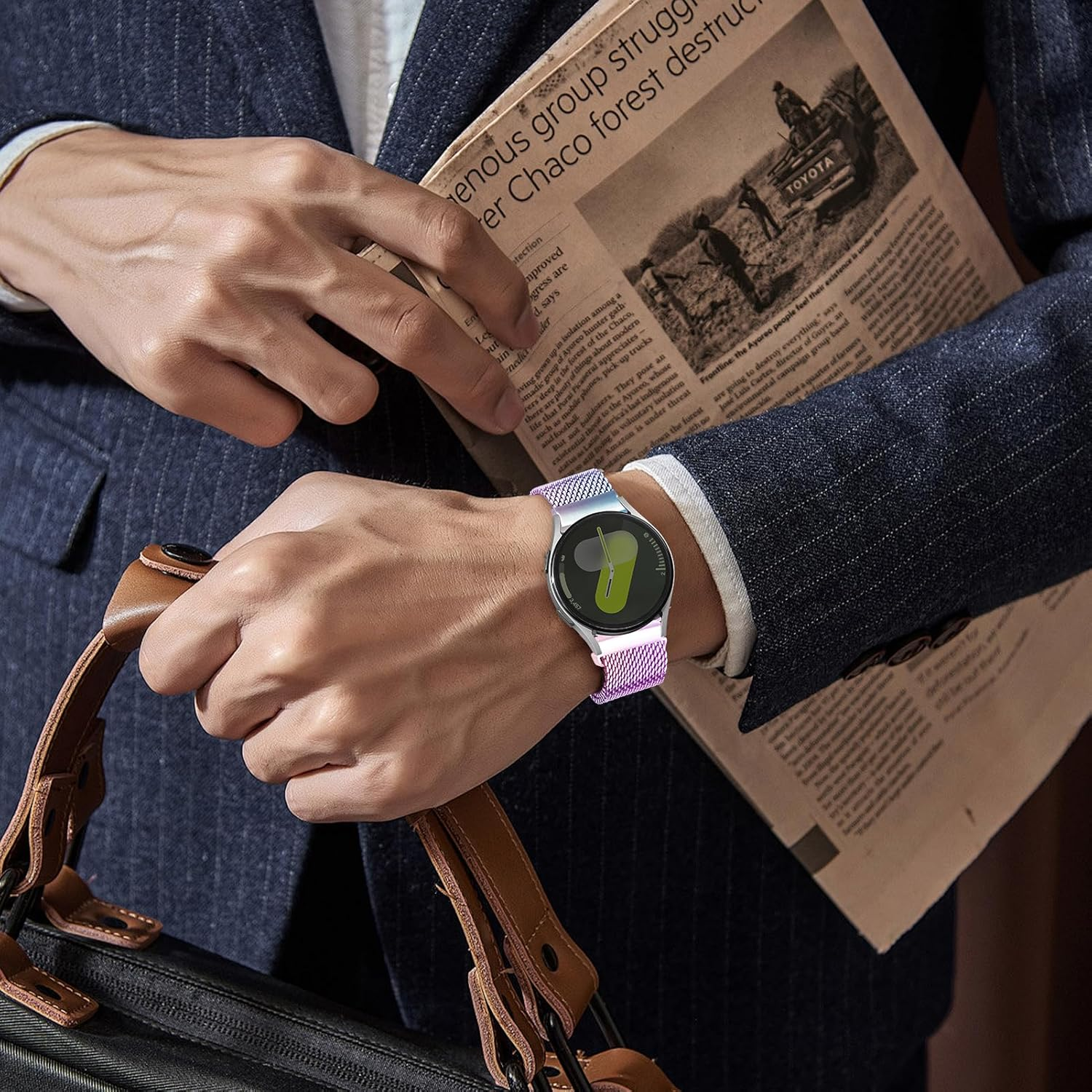 Milanese Loop for Samsung Galaxy Watch 7 6 5 4 Fe Band 44Mm 40Mm,20Mm Metal Watch Band Men Women Magnetic Mesh Strap for Samsung Watch 6 4 Classic 47Mm 43Mm 46Mm 42Mm/5Pro 45Mm for Garmin V&iacute;voactive 5