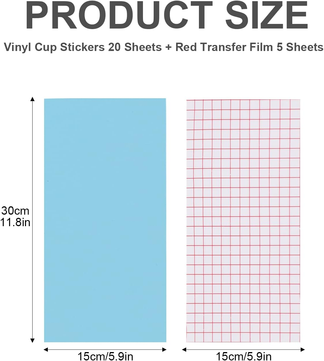 Homiliky Adhesive Vinyl Permanent 20 Sheets & 5 Transfer Tape Sheets (5.9X11.8 In) - for Cricut Joy Vinyl for Decor Sticker,Accessories and Supplies,Craft Cutter, Outdoor, Car Decal, Decoration Vinyl image number 2