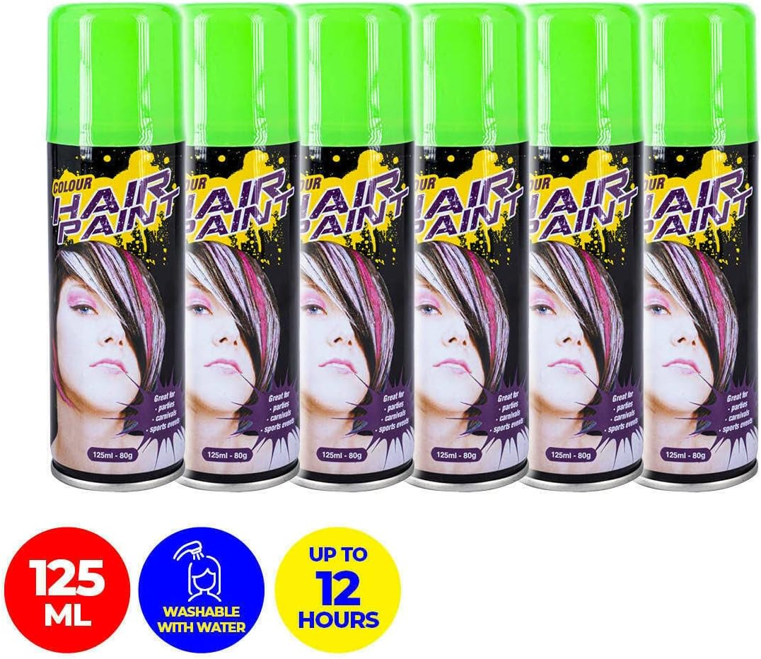 Party Central Non-Sticky Fluro Colour Hair Spray 125 Ml, Green image number 5