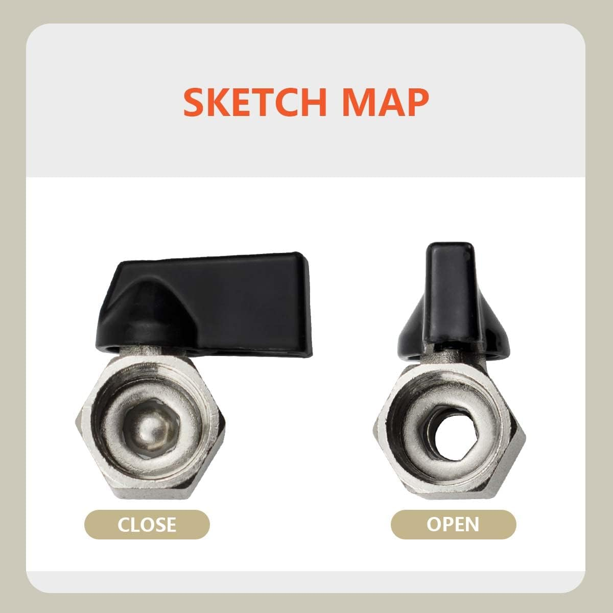 Bwintech 2 Pcs 1/4" BSP Female Nickel Plated Brass Mini Ball Valve Shut-Off Valve